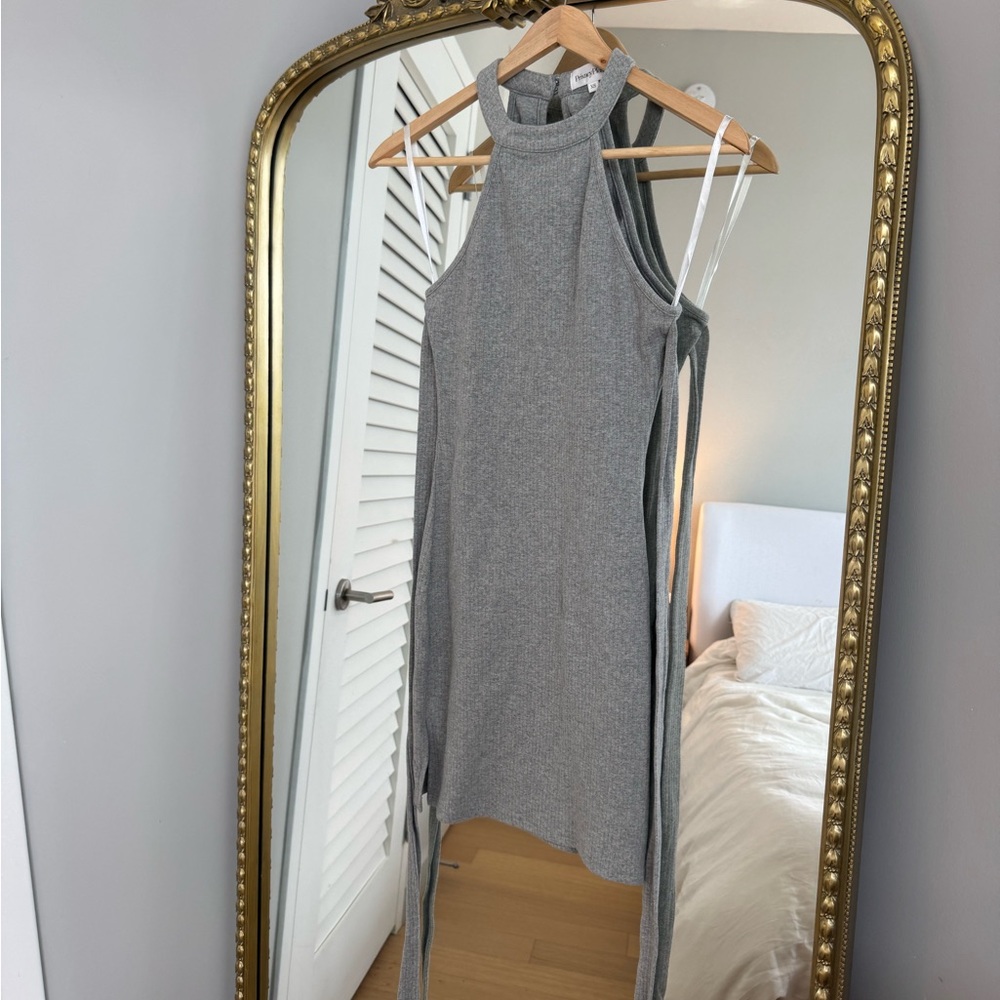 Privacy Please Ribbed Tie-Waist Dress